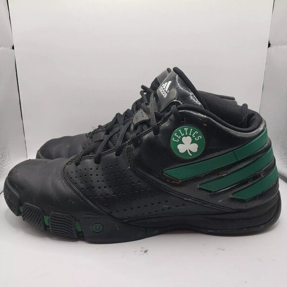 Vintage Adidas Boston Celtics NBA High Top Shoes Mens Size 11 175005 Black/Green - Picture 1 of 13